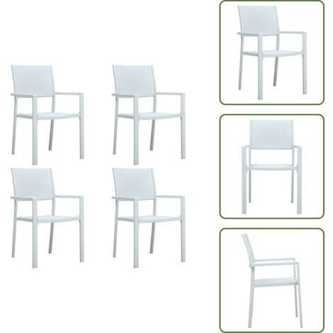 Sedie in plastica - vidaXL Sedie da Giardino 4 pz Bianche in Plastica Stile Rattan - Sedie in rattan