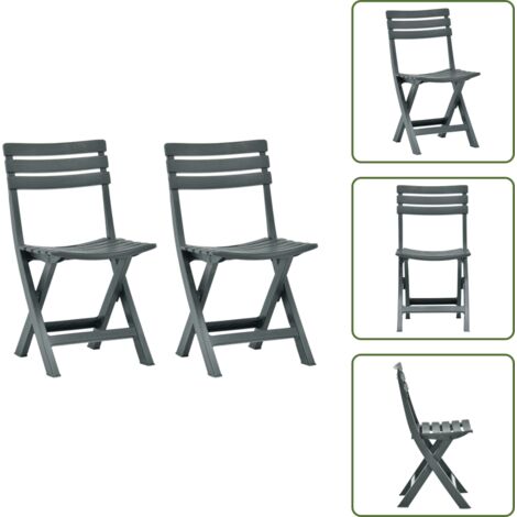 Sedie in plastica - vidaXL Sedie da Giardino Pieghevoli 2 pz in Plastica Verde - Sedie da patio