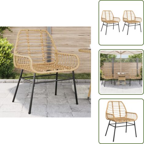 Sedie in polyrattan - vidaXL Sedie da Giardino 2 pz Marroni in Polyrattan - Sedie in acciaio