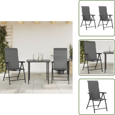 Sedie in polyrattan - vidaXL Sedie Pieghevoli da Giardino 2 pz Grigie in Polyrattan - Sedie in rattan PE