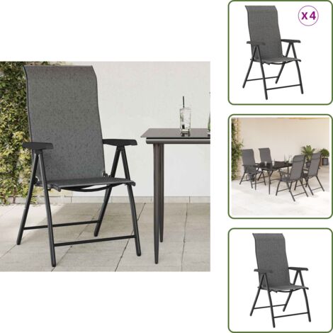 Sedie in polyrattan - vidaXL Sedie Pieghevoli da Giardino 4 pz Grigie in Polyrattan - Sedie in rattan PE