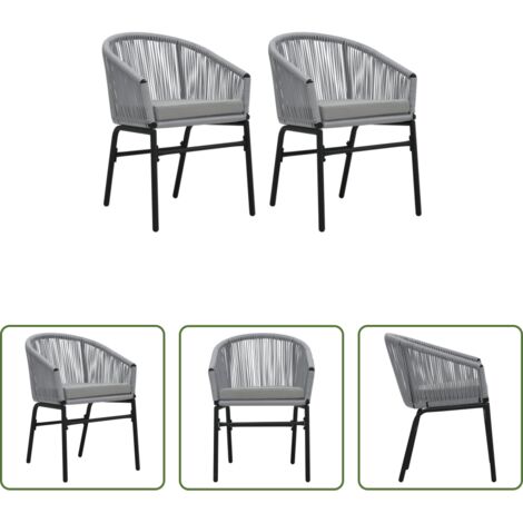 Sedie in rattan -  Sedie da Giardino 2 pz Antracite in Rattan PE