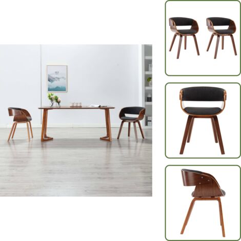 Sedie in tessuto - vidaXL Sedie da Pranzo 2 pz Legno Curvato e Tessuto Grigio - Sedie da pranzo grigio