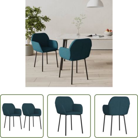 Sedie in velluto -  Sedie da Pranzo 2 pz Blu in Velluto