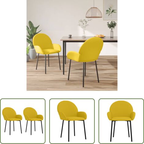 Sedie in velluto -  Sedie da Pranzo 2 pz Gialle in Velluto