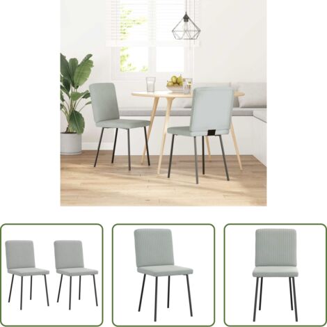 Sedie in velluto -  Sedie da Pranzo 2 pz Grigio Chiaro in Velluto