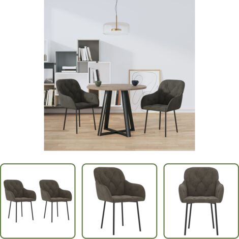 Sedie in velluto -  Sedie da Pranzo 2 pz Grigio Scuro in Velluto