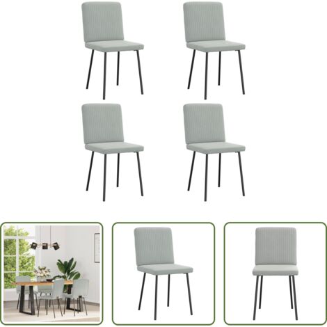 Sedie in velluto -  Sedie da Pranzo 4 pz Grigio Chiaro in Velluto