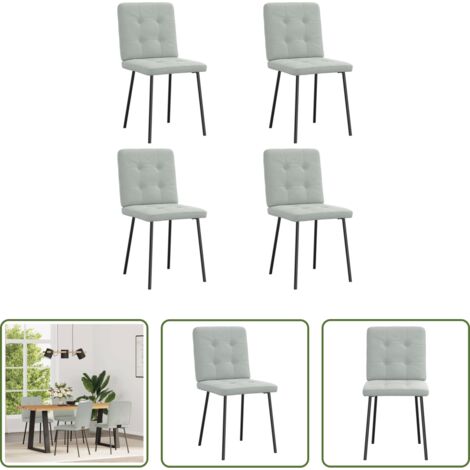 Sedie in velluto -  Sedie da Pranzo 4 pz Grigio Chiaro in Velluto