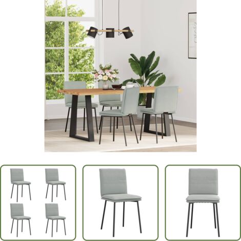 Sedie in velluto -  Sedie da Pranzo 4 pz Grigio Chiaro in Velluto