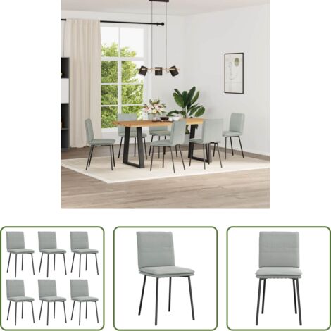 Sedie in velluto -  Sedie da Pranzo 6 pz Grigio Chiaro in Velluto