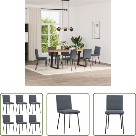 Sedie in velluto -  Sedie da Pranzo 6 pz Grigio Scuro in Velluto