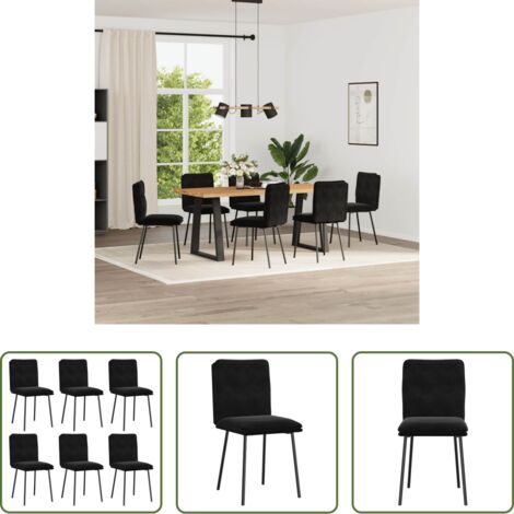 Sedie in velluto -  Sedie da Pranzo 6 pz Nere in Velluto