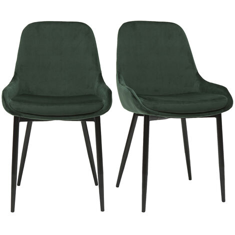 Sedie in velluto verde (set di 2) HOLO