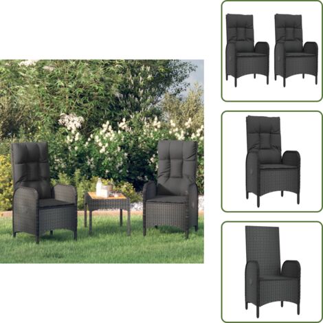 Sedie moderne - vidaXL Sedie da Giardino 2 pz in Polyrattan Nero - Sedie da pranzo