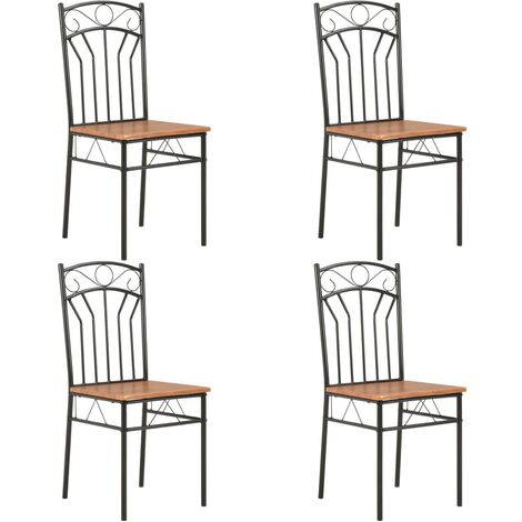 Sedie per Sala da Pranzo Cucina in MDF Marrone e Ferro varie quantità modelli : 4 pz
