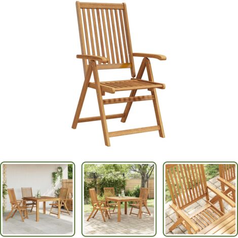 Sedie pieghevoli -  Sedie da Giardino Pieghevoli 3 pz in Legno Massello d'Acacia