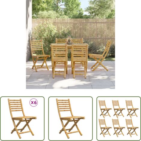 Sedie pieghevoli -  Sedie da Giardino Pieghevoli 4 pz 43x54x88 cm in Bambù