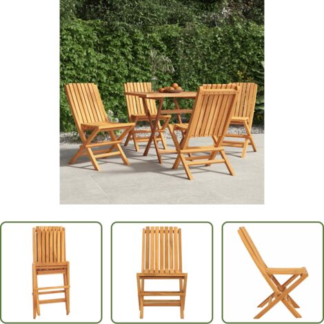 Sedie pieghevoli -  Sedie da Giardino Pieghevoli 4pz 47x47x89cm Legno Massello Teak