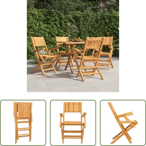 Sedie pieghevoli -  Sedie da Giardino Pieghevoli 4pz 55x61x90cm Legno Massello Teak