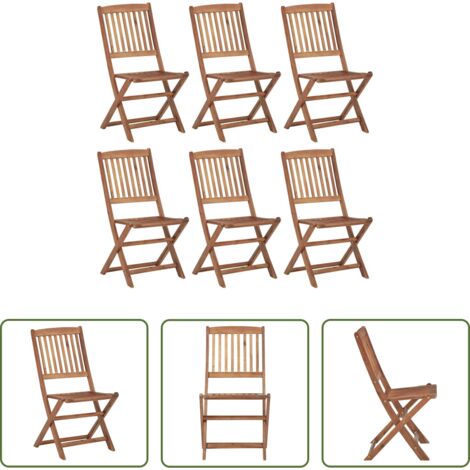 Sedie pieghevoli -  Sedie da Giardino Pieghevoli 6 pz in Legno Massello di Acacia
