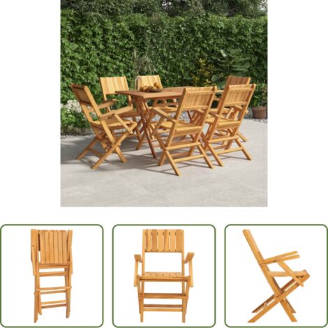 Sedie pieghevoli -  Sedie da Giardino Pieghevoli 6pz 55x61x90cm Legno Massello Teak