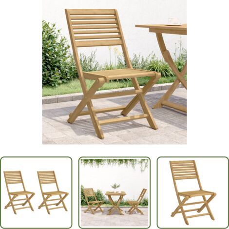 Sedie pieghevoli -  Sedie Giardino Pieghevoli 2 pz 48,5x61,5x87 cm Massello Acacia