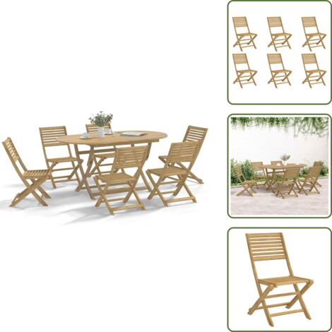 Sedie pieghevoli - vidaXL Sedie Giardino Pieghevoli 6 pz 48,5x61,5x87 cm Massello Acacia - Sedie da esterno