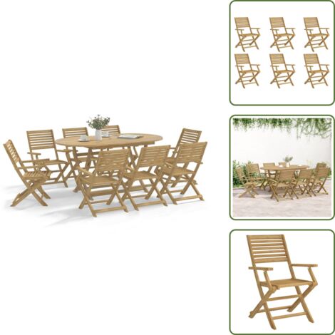 Sedie pieghevoli - vidaXL Sedie Giardino Pieghevoli 6pz 54,5x61,5x86,5 cm Massello Acacia - Sedie da terrazza