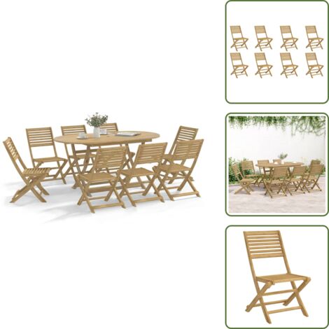 Sedie pieghevoli - vidaXL Sedie Giardino Pieghevoli 8 pz 48,5x61,5x87 cm Massello Acacia - Sedie da terrazza