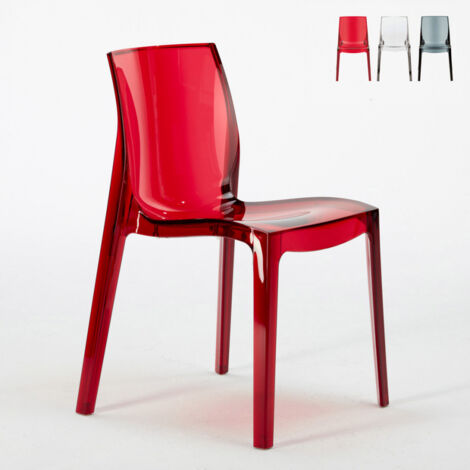 Sedie trasparenti cucina bar Femme Fatale Grand Soleil Design in policarbonato - Trasparente Rosso