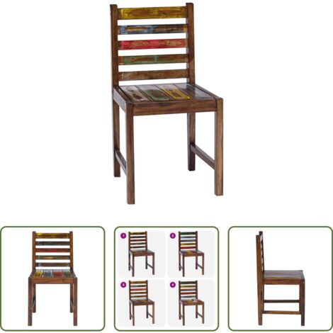 Sedie vintage -  Sedie da Pranzo 2 pz in Legno Massello di Recupero