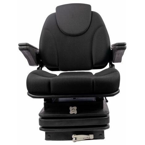Sedile Activo Standard in tessuto nero con molleggio meccanico e braccioli