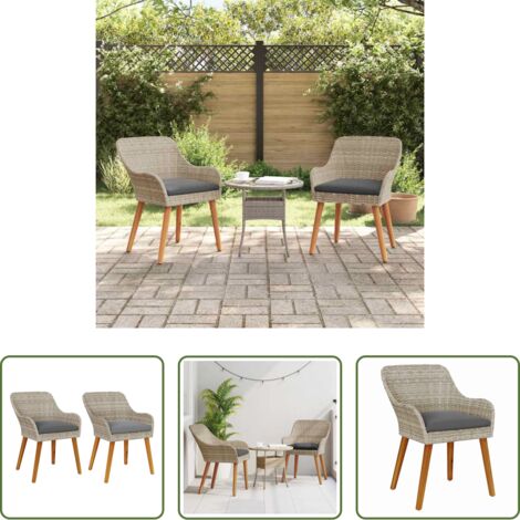 Sedile da giardino -  Sedia da Giardino 2 pcs Grigio chiaro 62,5 x 55 x 82 cm