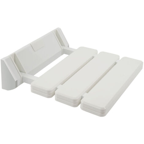 Sedile Doccia a Parete Ribaltabile in Alluminio e Plastica Bianco