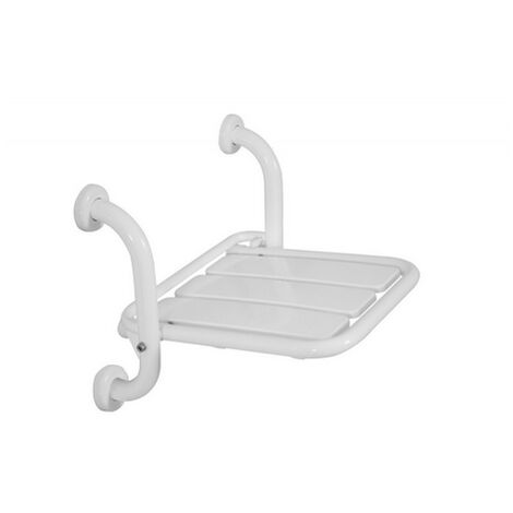 Sedile doccia Ausilia fisso 44x35 in acciaio inox e doghe in abs