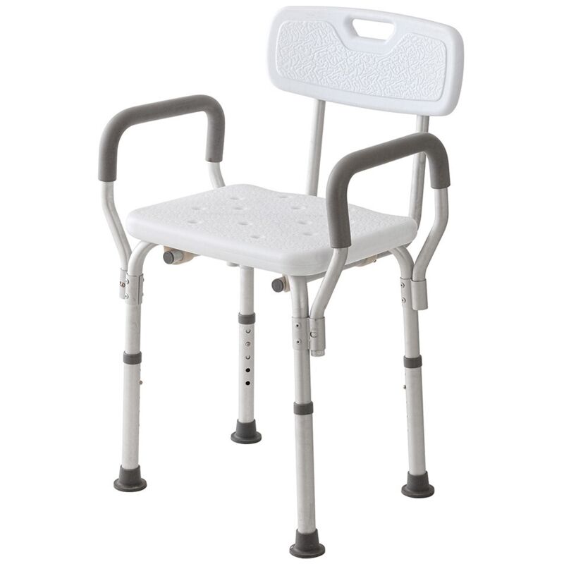 Sedia Doccia Braccioli E Schienale Comfort Altezza Regolabile 43 53...