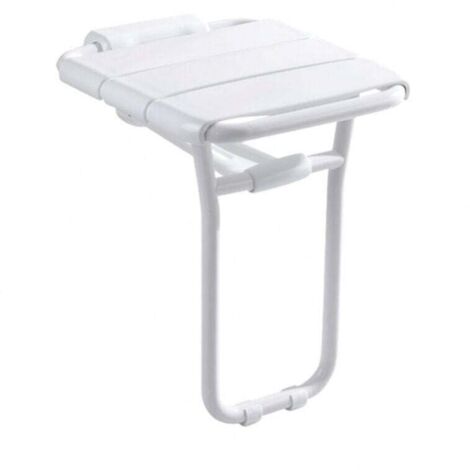 Sedile doccia pieghevole in alluminio con rivestimento epossidico bianco, sedile doccia antiscivolo da parete per bagno