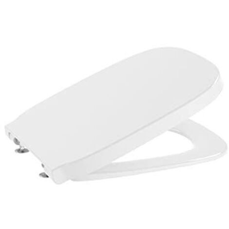 Sedile e coperchio Supralit® DEBBA Square bianco con chiusura ammortizzata - ROCA