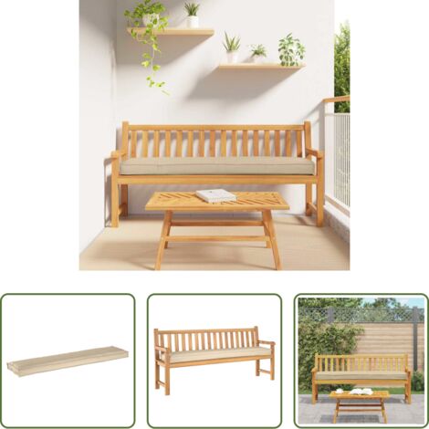 Sedile esterno -  Cuscino per pallet Beige 180 x 40 x 8 cm Tessuto Oxford