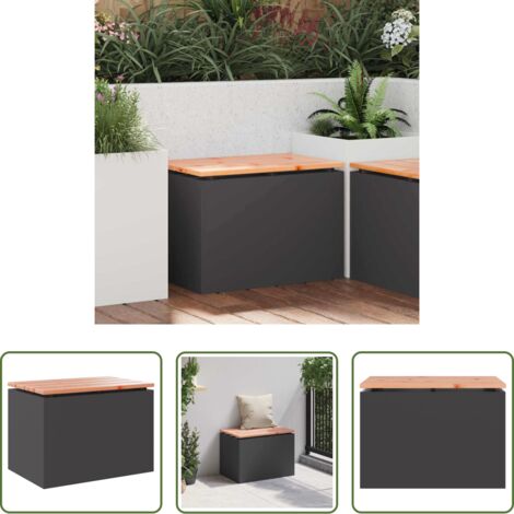 Sedile in legno -  Panchina da giardino Nero 60 x 40 x 43 cm