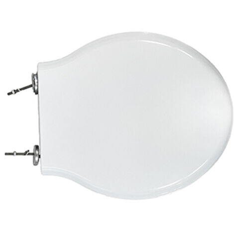Sedile in termoindurente ( forma tipo 2 ) dedicato a casa ceramica Cielo serie Easy Bath. Dimensioni: Larghezza cm 37,5 Lunghezza cm 39-43 Interasse cerniere cm 12-21. Cerniere in acciaio inox di ti