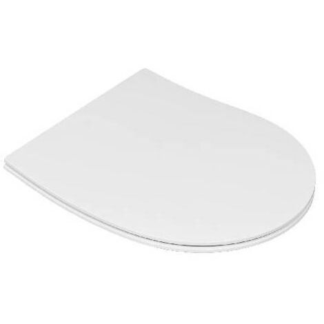 Sedile in termoindurente (Forma tipo 7) dedicato a casa ceramica Linpha serie Gelso. Dimensioni: Lunghezza cm 42,5 - 43,5 Larghezza cm 36. Soft Closing, a sgancio rapido.(DianFlex) Misura: Bianco