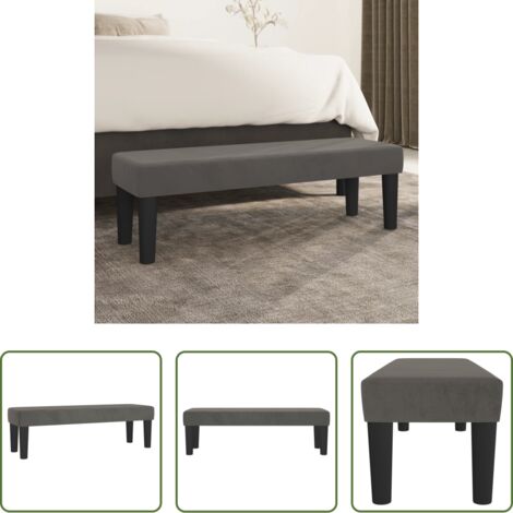 Sedile in velluto -  Panca Grigio Scuro 100x30x30 cm in Velluto