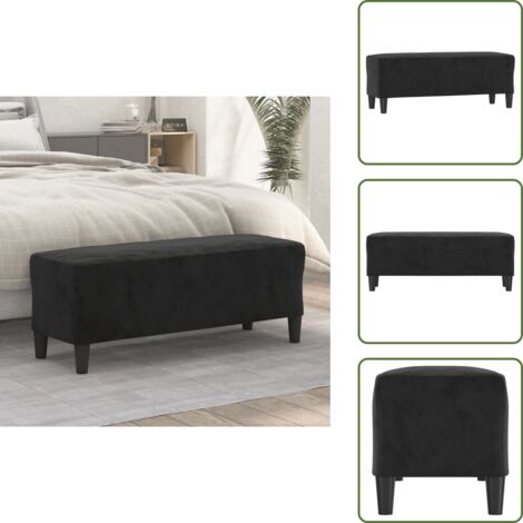 Sedile in velluto - vidaXL Panca Nero 100x35x41 cm in Velluto - Panca multifunzionale