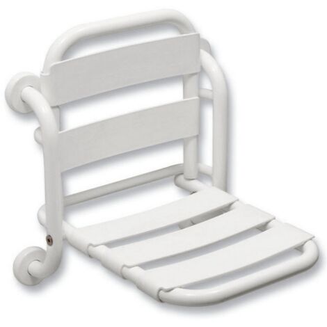 Sedile ribaltabile per doccia con schienale, fissaggio a parete serie EASY Idral 12008V  Bianco