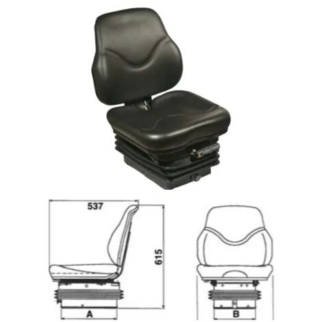 Sedile SC79 molleggio meccanico M200 soffietto in skay e stoffa omologato Cobo - Skay