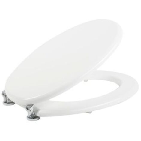 Sedile Wc bianco copriwater copriasse in mdf con coperchio mod. Ellisse Fit
