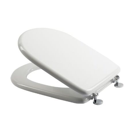 Sedile Wc bianco copriwater copriasse in mdf liscio con coperchio mod. Aretusa Fit