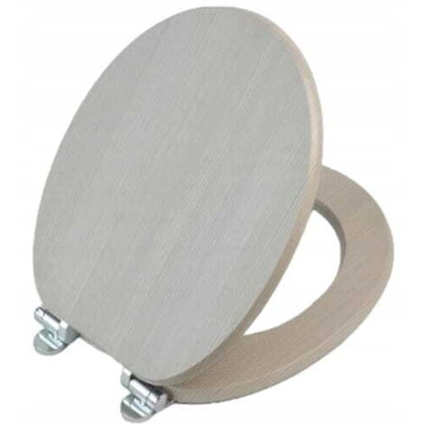 Sedile WC con chiusura ammortizzata 37x5,5x49,5cm Nergis rovere sbiancato